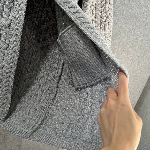 Aran Craft Merino Wool Women's Sweater Button Coller Soft Grey Size X-Small - Picture 11 of 11